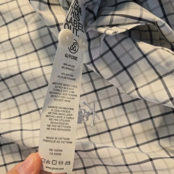 G/Fore Performance Shirt Men's 2XL White Long Sleeve Button Up Stretch Golf - Picture 9 of 9